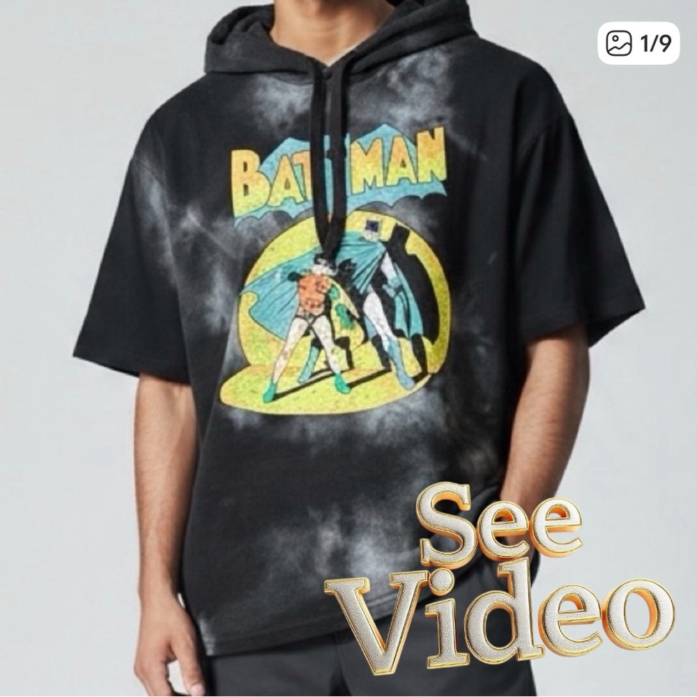 👛 (ANY 2/$40) MAD ENGINE BATMAN Short Sleeve Camo Hoodie